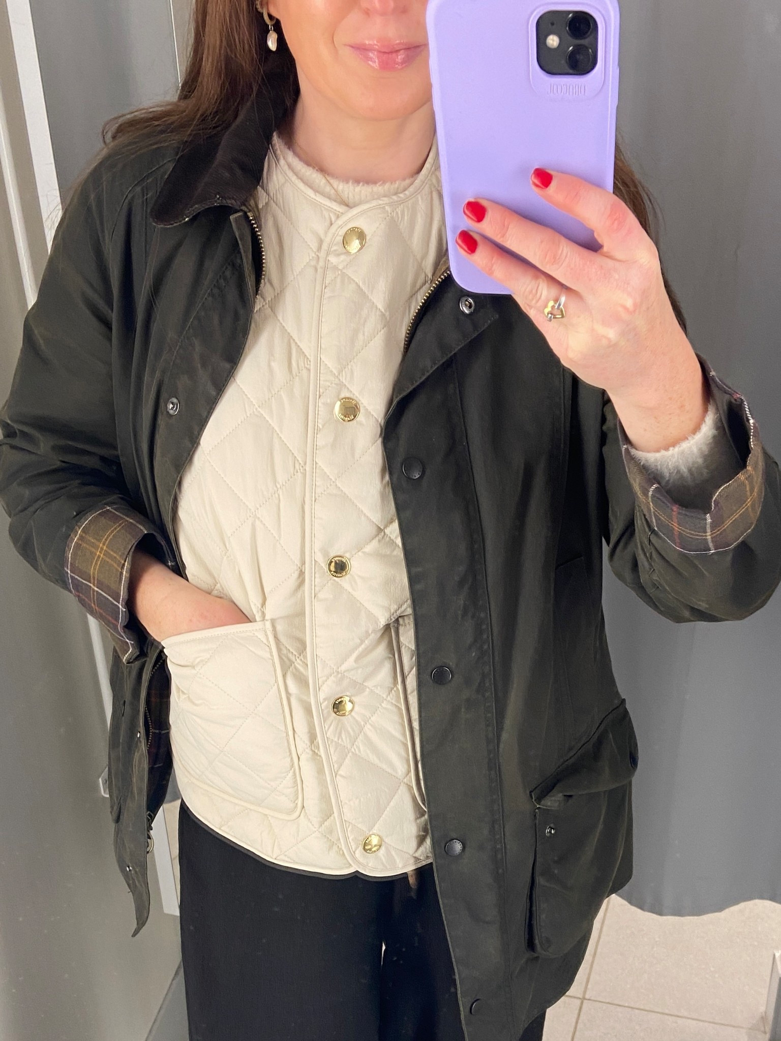 New in H&M Quilted Gilet layered under Wax Jacket 🤍🍂🌳 quilted jacket women, English countryside, wax jacket 

#LTKstyletip #LTKautumn #LTKuk