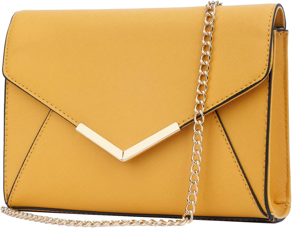 KKXIU Women Elegant Faux Leather Evening Envelope Clutch Purse Foldover Bags for Party Wedding Pr... | Amazon (US)