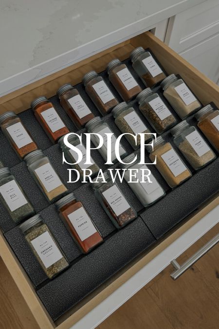 Spice Drawer Organization // spice cabinet, spice labels, spice jars 

#LTKhome