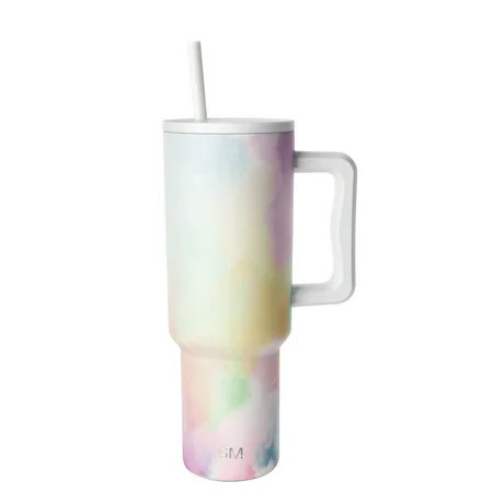 Simple Modern 40 fl oz Insulated Stainless Steel Trek Tumbler with Straw Lid | Cotton Candy Tie Dye | Walmart (US)