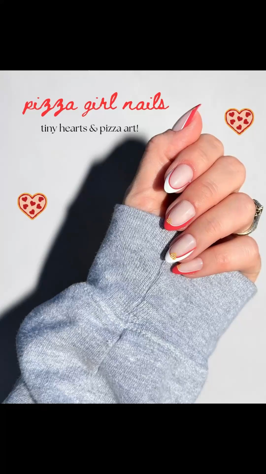 I’m sorry but pizza nails with tiny hearts?? 😭🍕❤️
These made me way happier than they should’ve lol. Linked below  because I know at least 3 of my girls are about to need them too 💅🏼

#olive&june #nails #nailinspo

#LTKgrwm #LTKselfcare #LTKBeauty