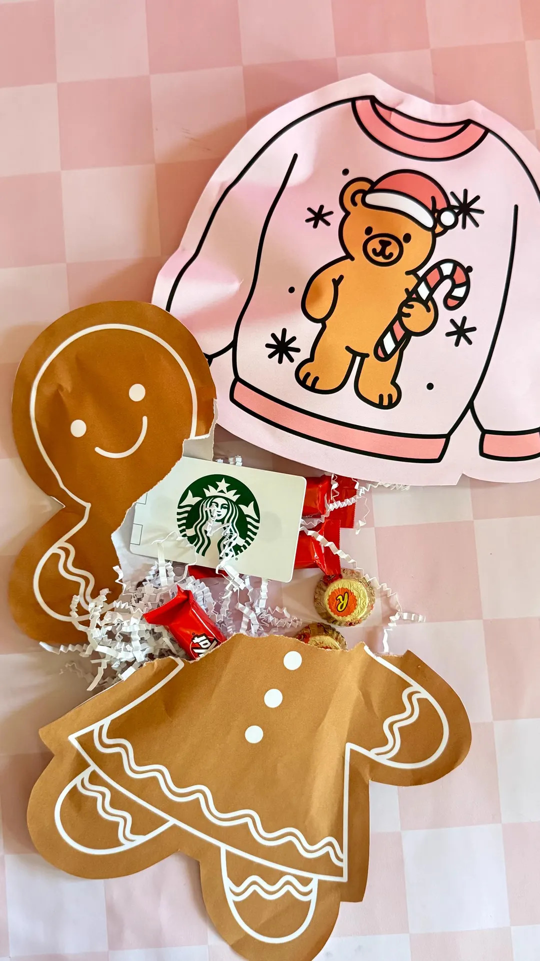 Printable Gingerbread Christmas Surprise Gift Pouch | Tear Open Treat Holder | DIY Gift Bag Alter... | Etsy (US)