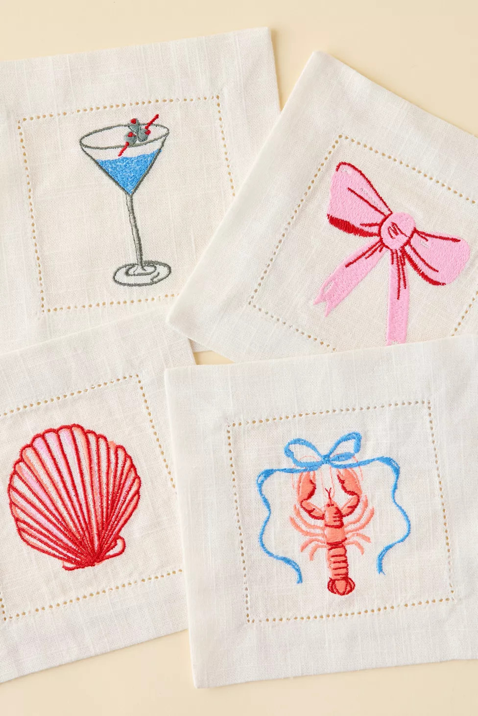 Icon Embroidered Fabric Coaster Set | Urban Outfitters (US and RoW)