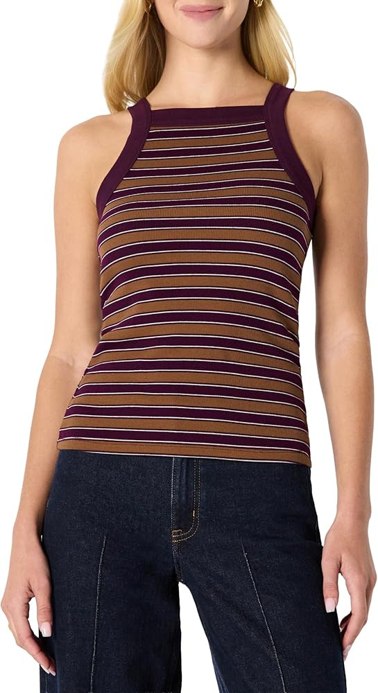 Amazon Essentials Women's (Demi's Pick) Slim-Fit Stretch Rib High-Neck Tank with Consistent Stret... | Amazon (US)