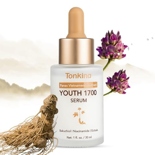 Tonkina Youth 1700 Bakuchiol Serum with Tranexamic Acid, Niacinamide, Hyaluronic Peptides & Vietnamses Ginseng, Brightening Retinol Alternative for Face, Anti Aging & Dark Spot Remover | Amazon (US)