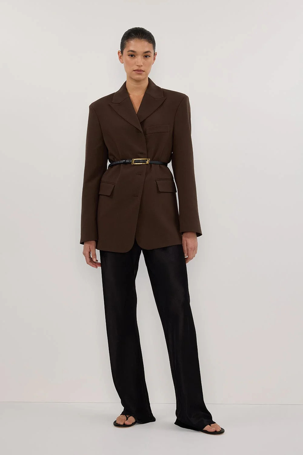 MYKA BLACK SATIN PANT | DISSH