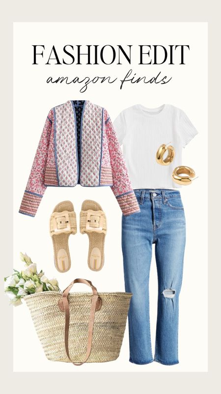 Amazon fashion finds, quilted jacket, flat sandals, summer tote, white tee

#LTKShoeCrush #LTKStyleTip #LTKFindsUnder50
