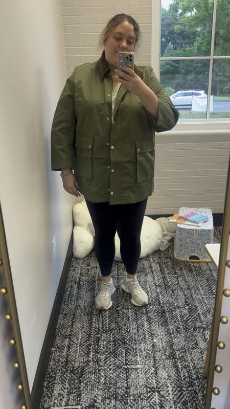 J Crew Barn jacket. I originally bought the quilted one, but already have a quilted Athleta jacket. So I went with this barn jacket. Great to put over long sleeves or sweatshirts to elevate your outfit.  

I looked so cute pumping gas  

Plus size jackets | JCrew Finds 

#LTKstyletip #LTKsalealert #LTKplussize