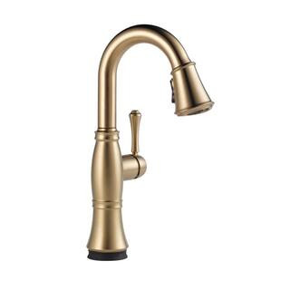 Delta Cassidy Touch Single-Handle Bar Faucet in Lumicoat Champagne Bronze | The Home Depot