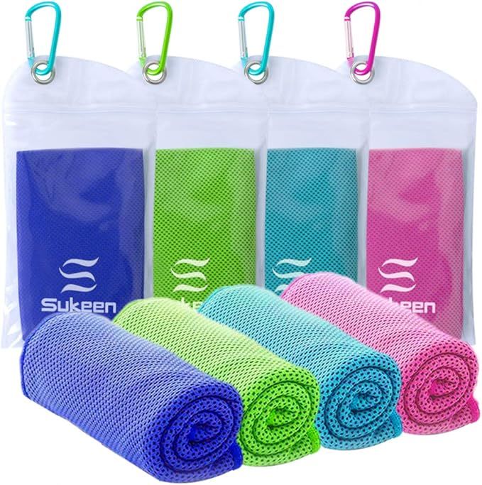 [4 Pack] Cooling Towel (40"x12"),Ice Towel,Soft Breathable Chilly Towel,Microfiber Towel for Yoga... | Amazon (US)