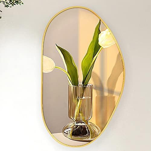 UNZIPE Irregular Wall Mirror Brass Framed Wall Mirror, 25x14 inch Gold Asymmetrical Mirror Wall M... | Amazon (US)