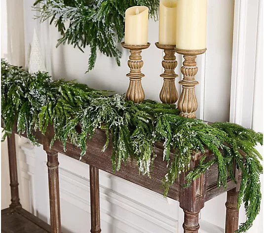 Simply Stunning 6' Real Touch Norfolk Pine Garland by Janine Graff - QVC.com | QVC
