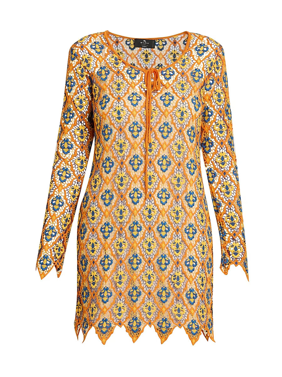 Women's Crocheted Minidress - Arancione - Size 0 | Saks Fifth Avenue