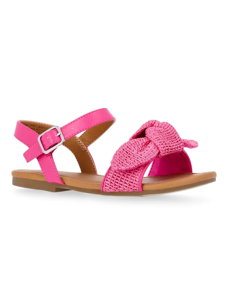 Wonder Nation Girls Raffia Swim Bow Sandals | Walmart (US)