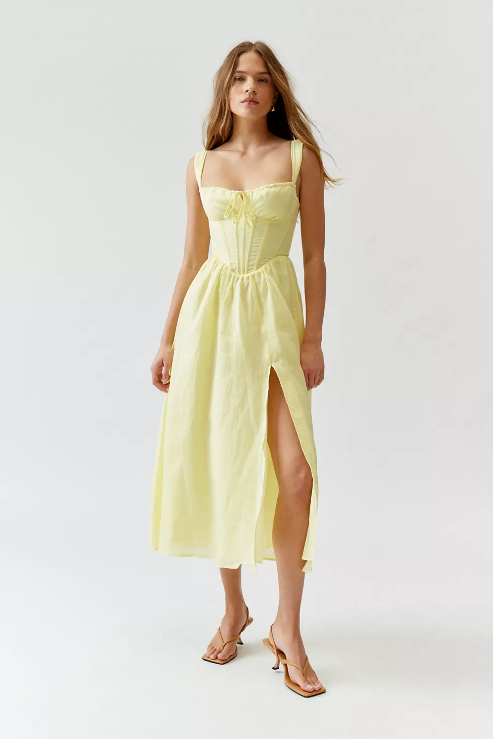 Bardot Esra Corset Midi Dress | Urban Outfitters (US and RoW)