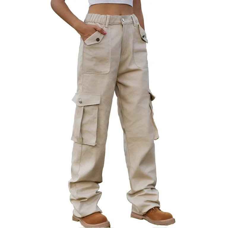 YYDGH Cargo Pants Women High Waist Stretch Cargo Pants Women Baggy Multiple Pockets Relaxed Fit S... | Walmart (US)