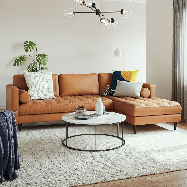 Dennes Leather 2-Piece Chaise Sectional (102") | West Elm (US)