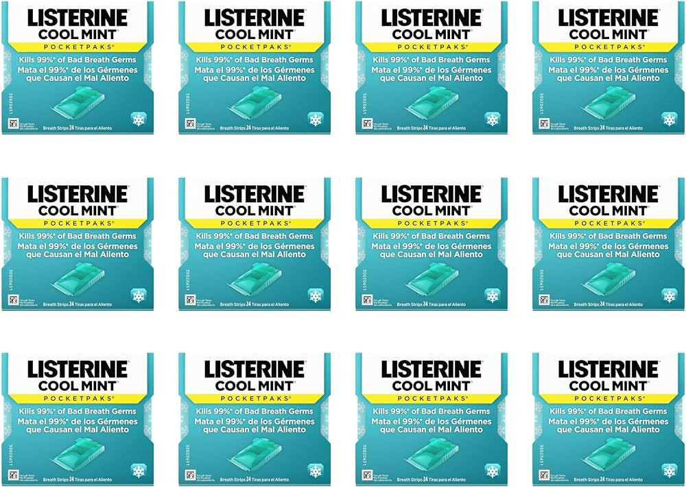 Listerine PocketPaks Breath Strips, Cool Mint, 24 Strip Pack (12 Packs) | Amazon (US)
