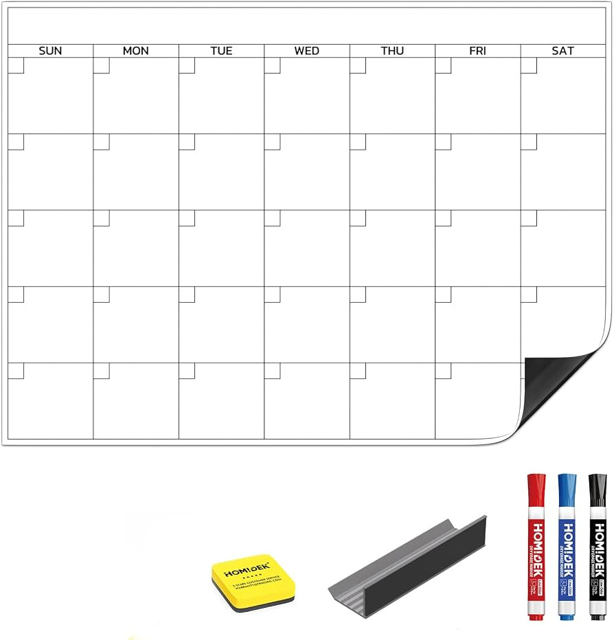 Large Magnetic Dry Erase Calendar for Whiteboard, Monthly Planner for Home, School, Office (16"x2... | Amazon (US)
