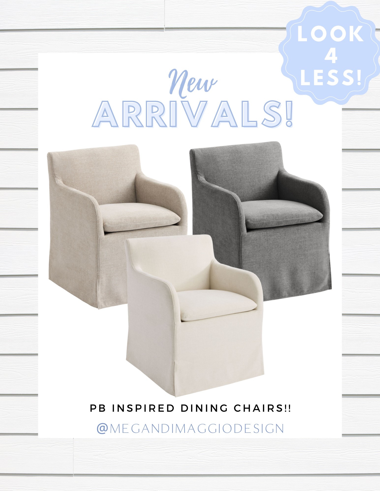 New pottery barn inspired slope armed skirted dining chairs!! These look as comfy as the square arm ones I own in our dining room (we own the grey!)

Available in 3 colors, on castors for easy mobility, and only $250?! 🤯🙌🏻😍

#LTKHome #LTKFamily