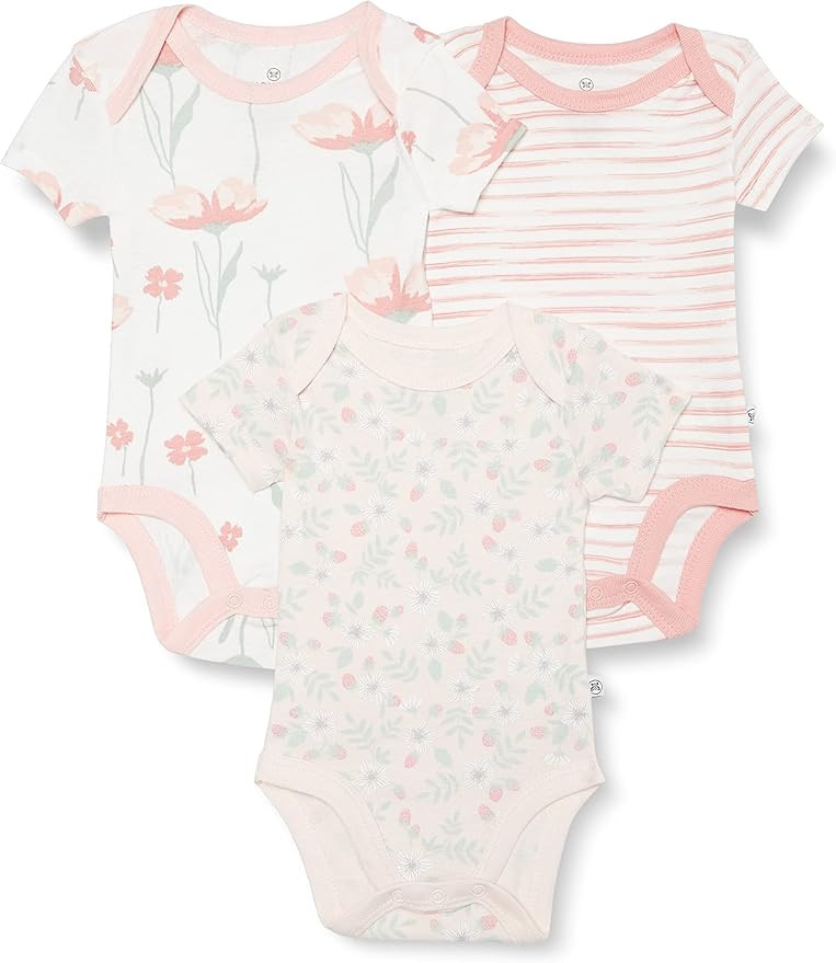 HonestBaby unisex-baby 3-pack Short Sleeve Bodysuits One-piece 100% Organic Cotton for Infant Bab... | Amazon (US)