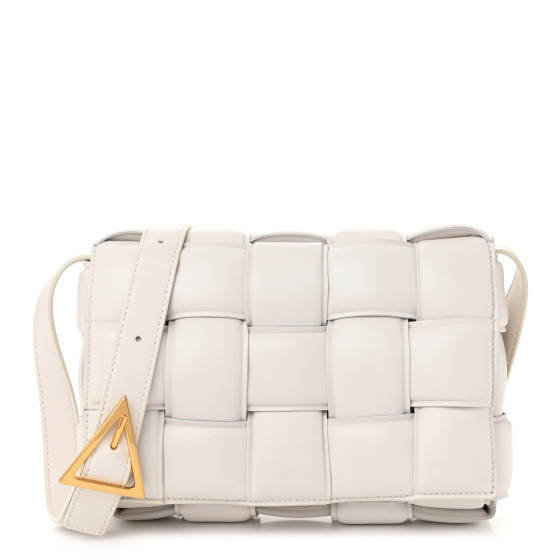 Nappa Maxi Intreccio Padded Cassette Crossbody Bag Chalk | FASHIONPHILE (US)