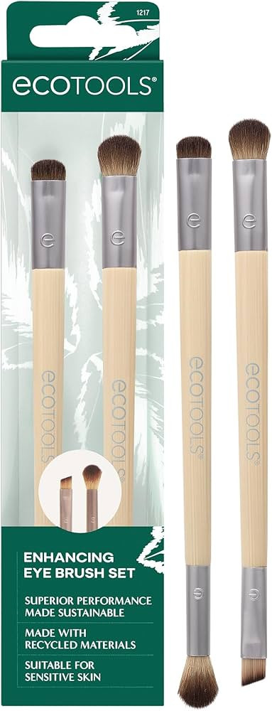EcoTools Enhancing Eye Brush Set, Makeup Brushes For Liquid, Cream & Powder Eyeshadow & Eye Liner... | Amazon (US)
