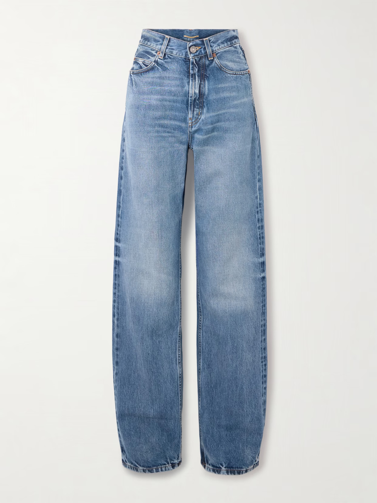 SAINT LAURENT - High-rise Wide-leg Jeans - Blue | NET-A-PORTER (US)