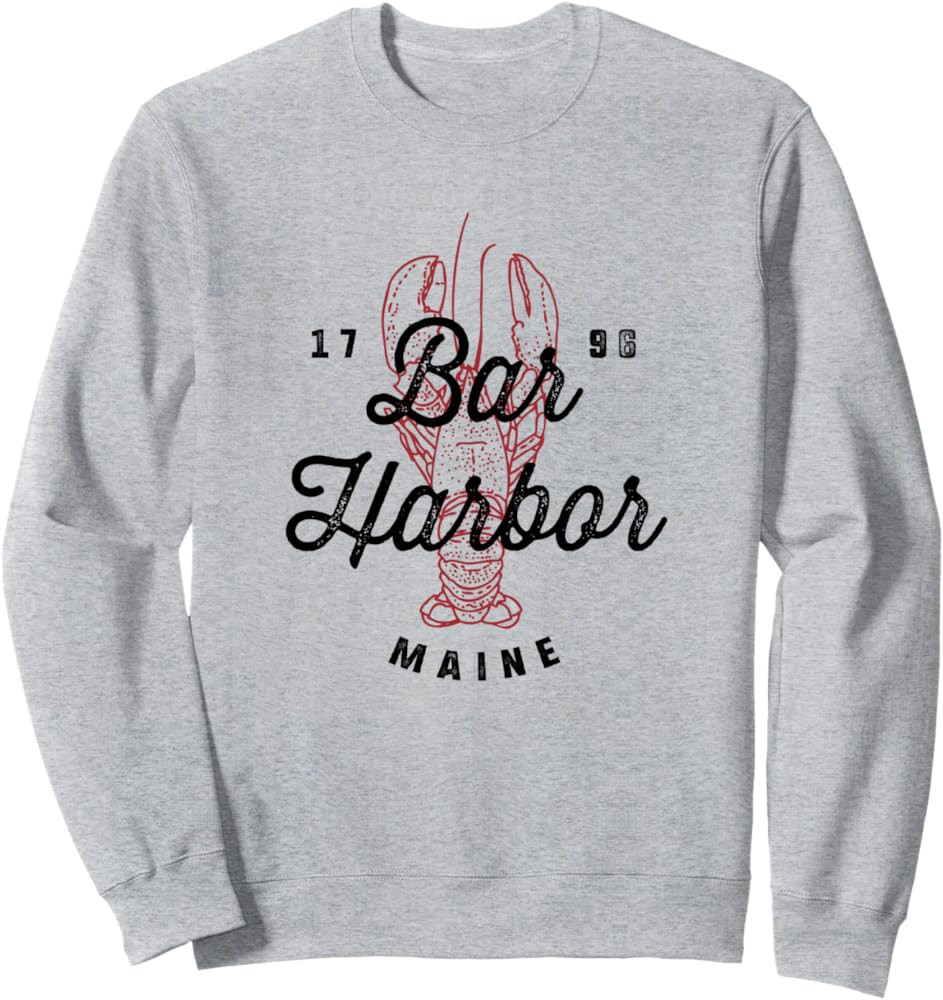 Bar Harbor Maine Souvenir Cool Vintage Lobster Sweatshirt | Amazon (US)