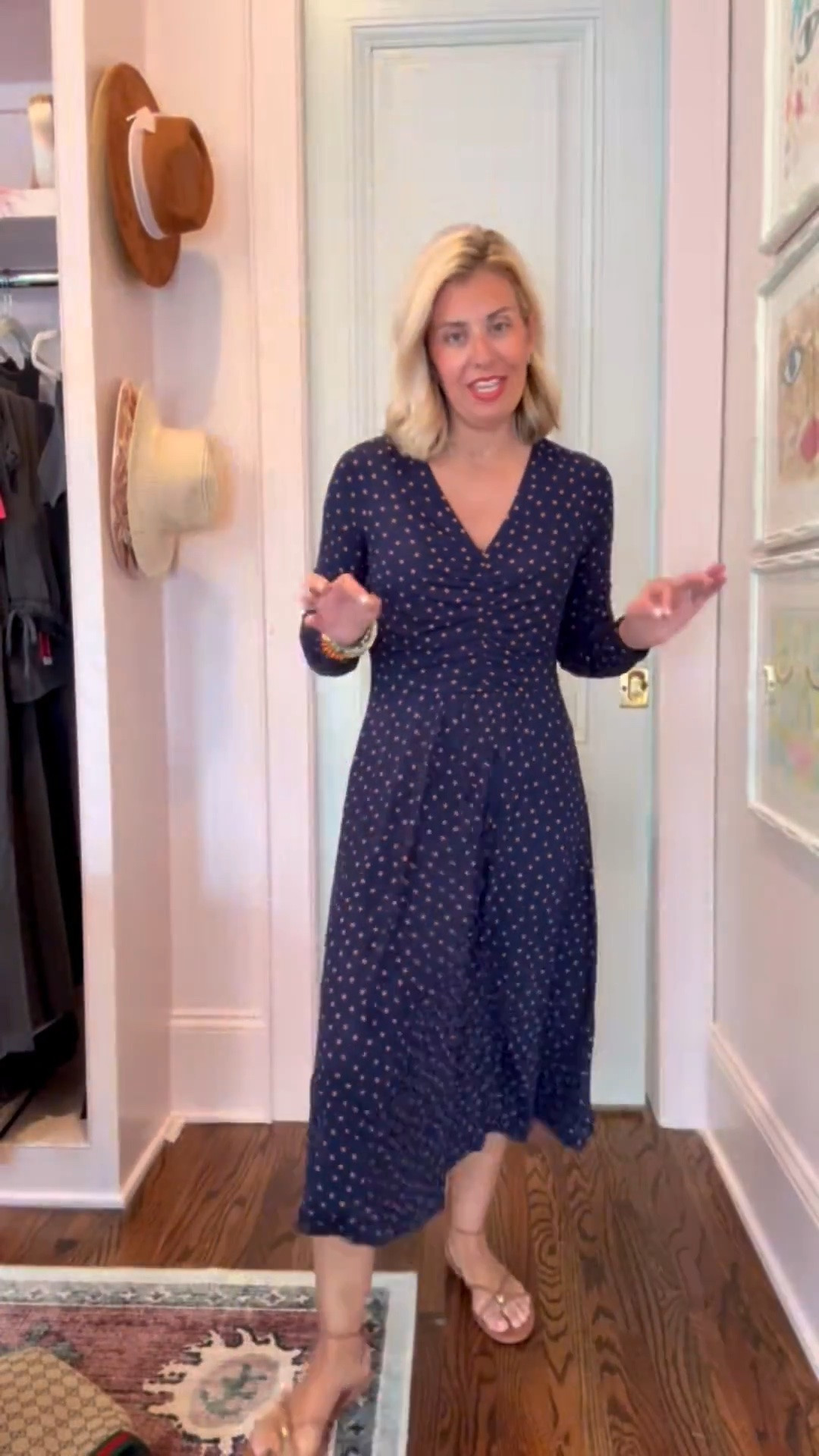Oh the cuteness!! The cinching makes this dress so flattering and the fabric is fabulous! I’m in size 4 (need 2) dress & 8 sandal. 

Codes:
Boden - HHCX 
Allie + Bess - Catherine20

#LTKdayinmylife #LTKOver40 #LTKSeasonal
