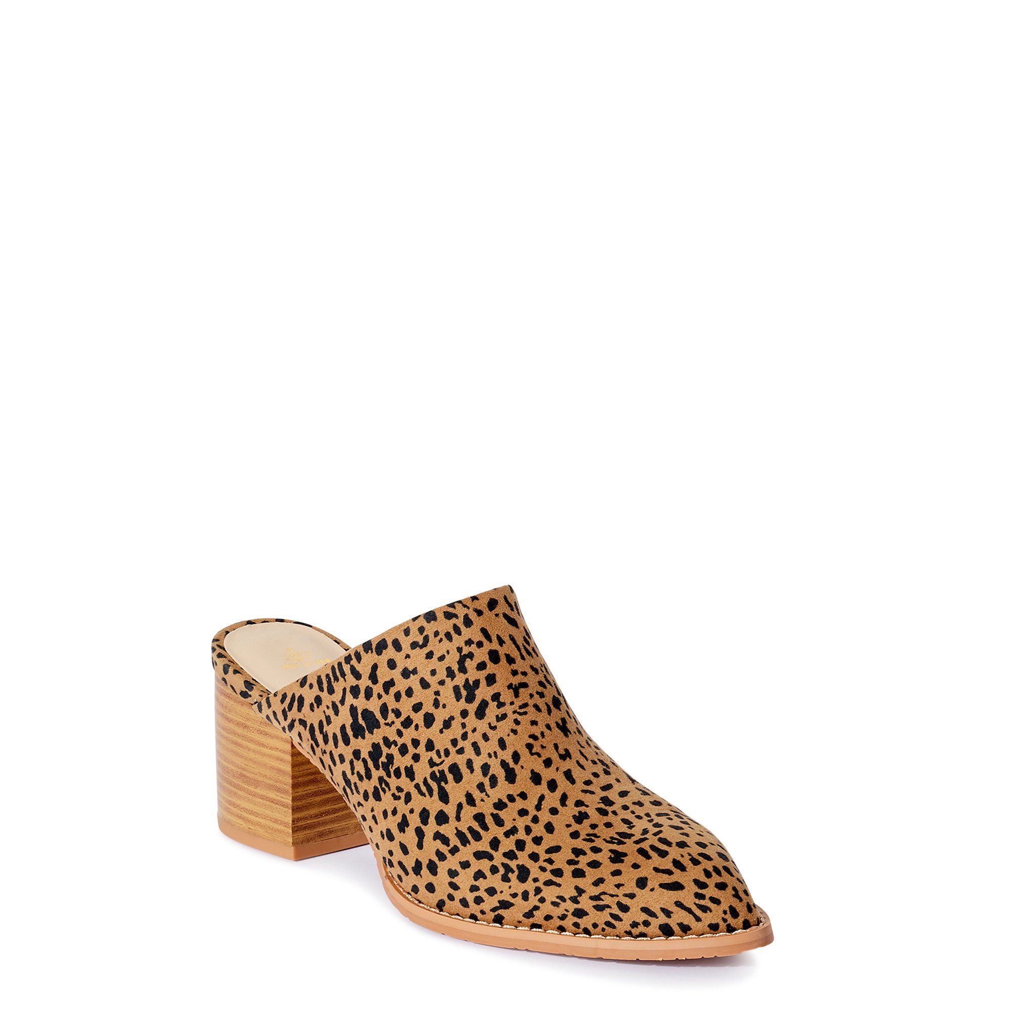 Melrose Ave - Melrose Ave Women's Vegan Suede Pointed Toe Block Heel Mule - Walmart.com | Walmart (US)