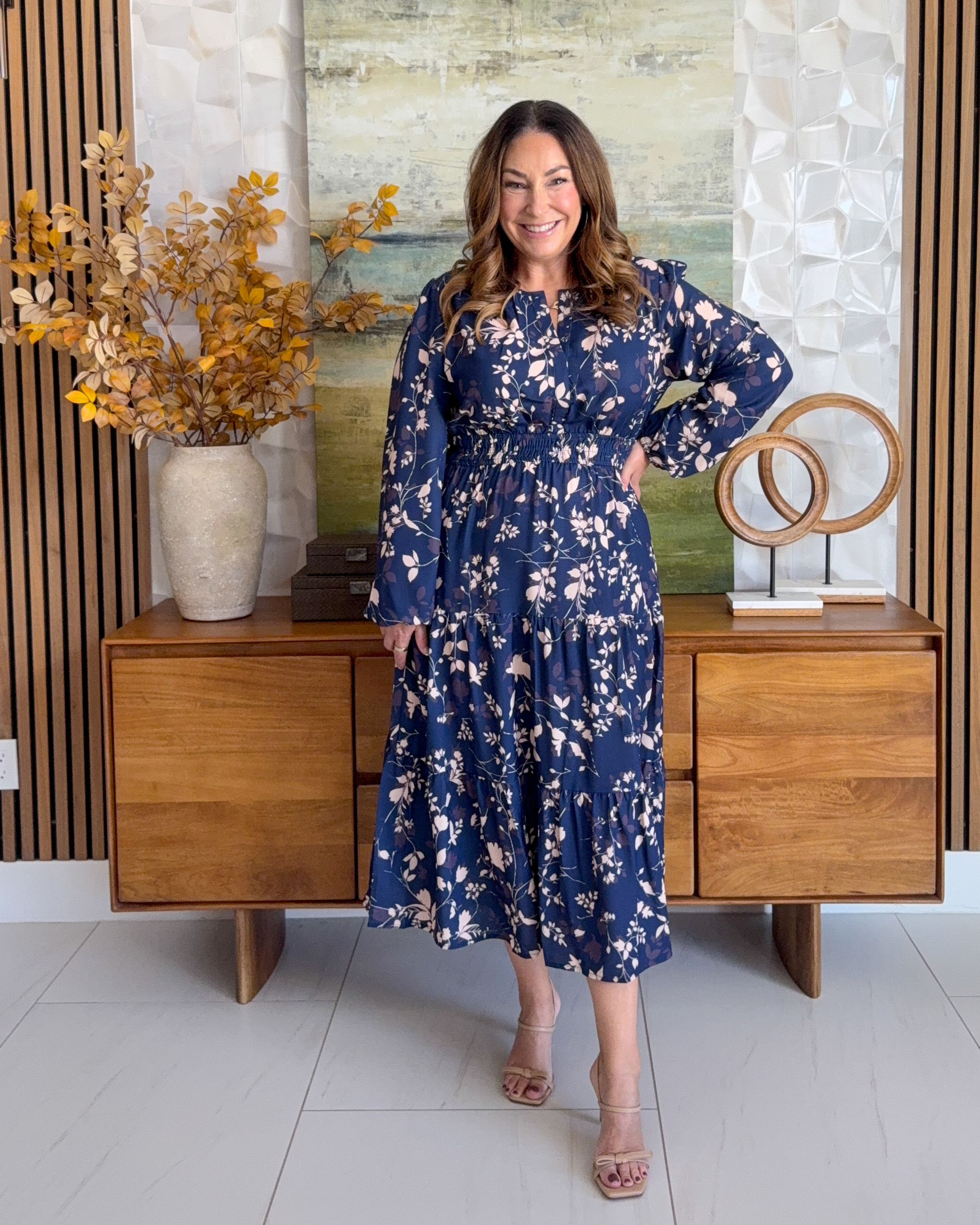 Navy Floral maxi dress is great for family photos and fall events! Wearing tts, L

#LTKSeasonal #LTKOver40 #LTKMidsize