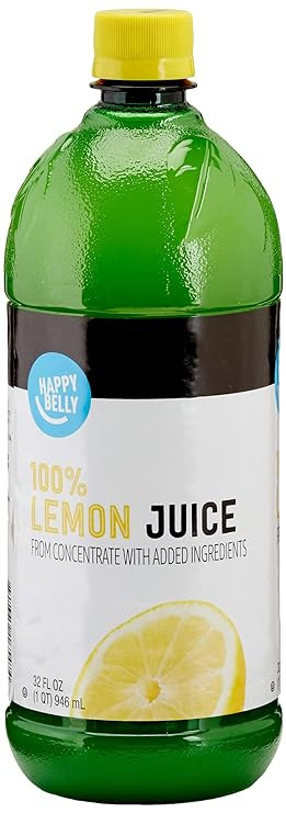 Amazon Brand - Happy Belly 100% Lemon Juice, Bottle, 32 fl oz (Pack of 1) | Amazon (US)
