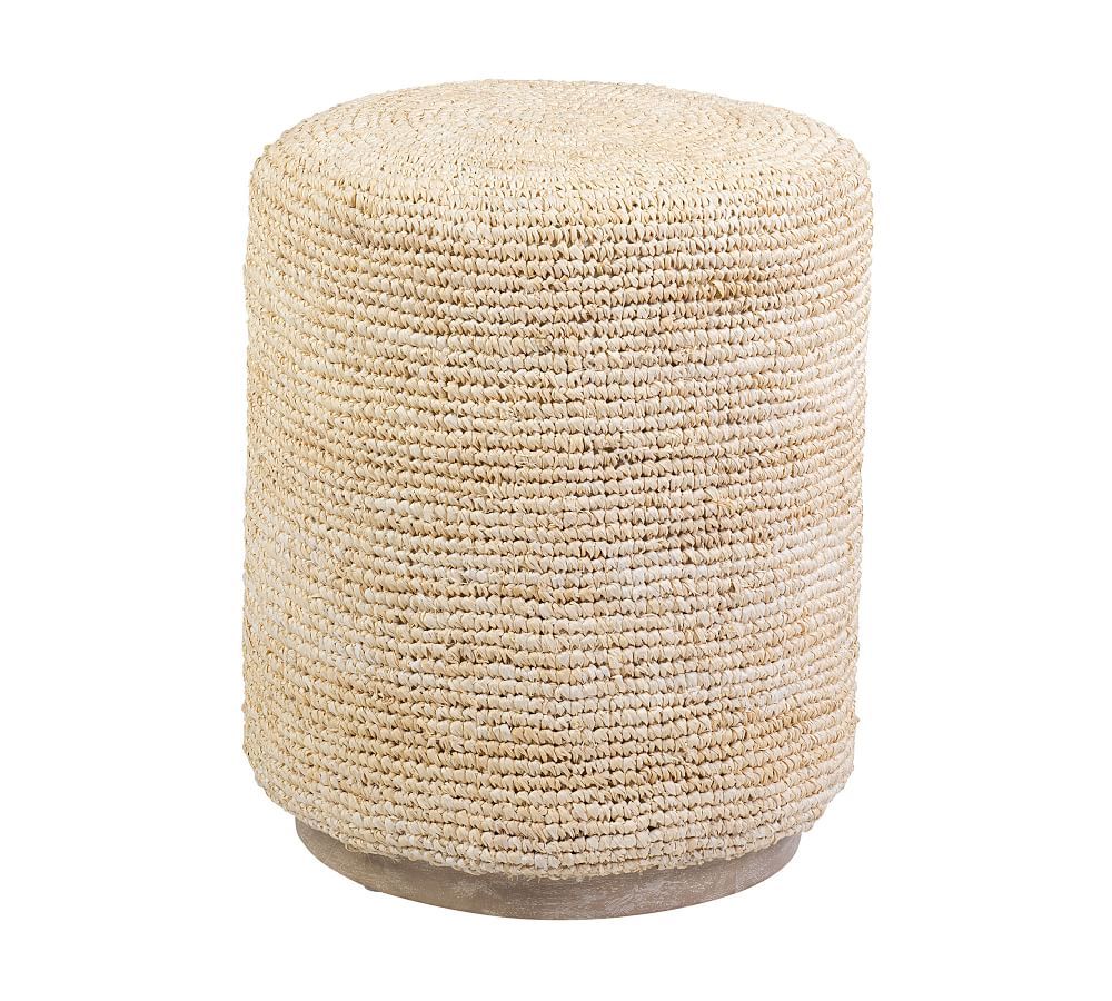 Raffia Round Accent Stool | Pottery Barn (US)