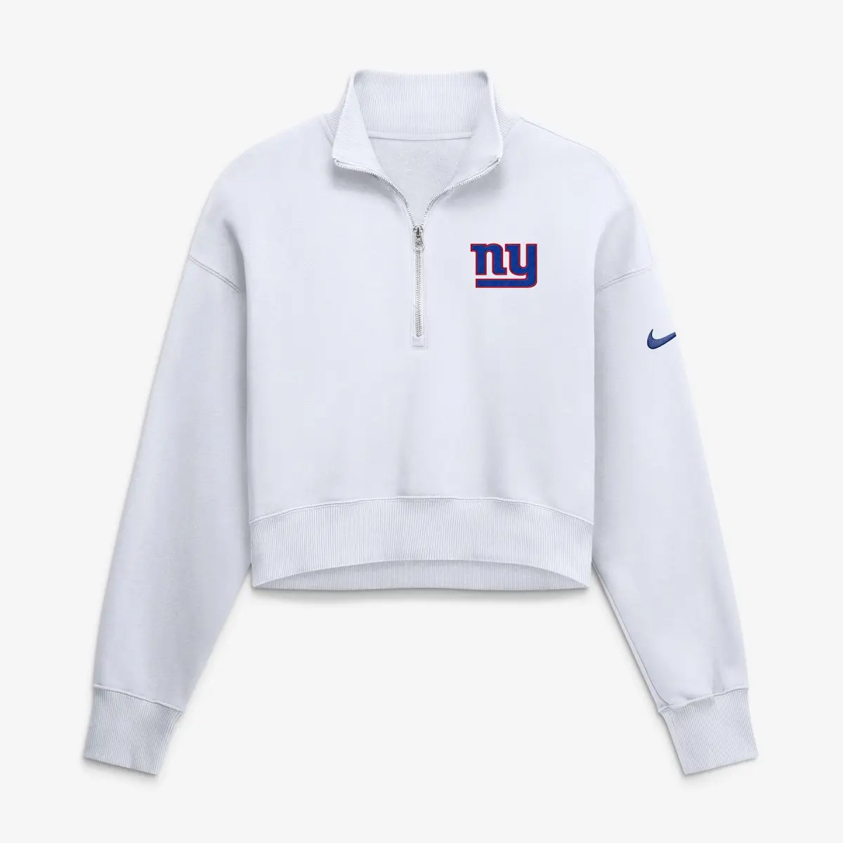 Nike Women's Nike White New York Giants Oversized Phoenix Fleece Cropped Quarter-Zip Sweatshirt (... | Nordstrom