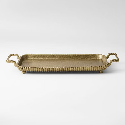 Brass Footed Tray with Handles - Threshold™ designed with Studio McGee | Target