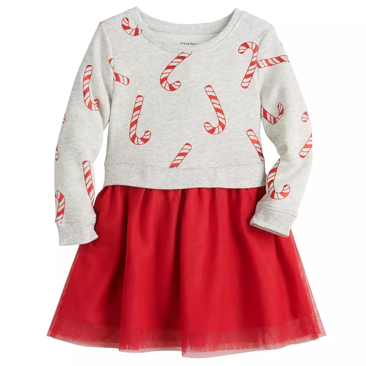 Toddler Girl Jumping Beans® Holiday Fleece Tulle Dress | Kohl's
