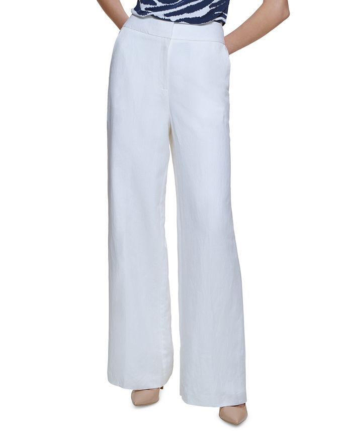 Calvin Klein Petite High-Rise Wide-Leg Pants  & Reviews - Wear to Work - Petites - Macy's | Macys (US)
