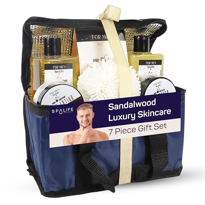 SpaLife Men's Sandalwood Luxury Spa Skincare Set - Complete Care Kit for Rugged Revitalization, E... | Amazon (US)