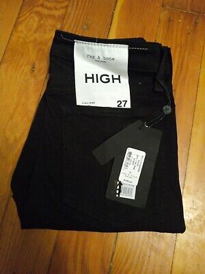 NWT Rag & Bone High Rise Skinny Ankle Cigarette Nina Jeans "No Fade Black" | eBay US