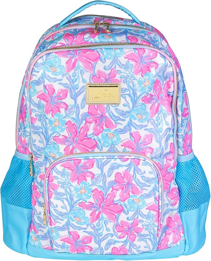 Lilly Pulitzer Large Backpack with Pockets, Adjustable Straps and Top Handle, Large Bookbag for W... | Amazon (US)