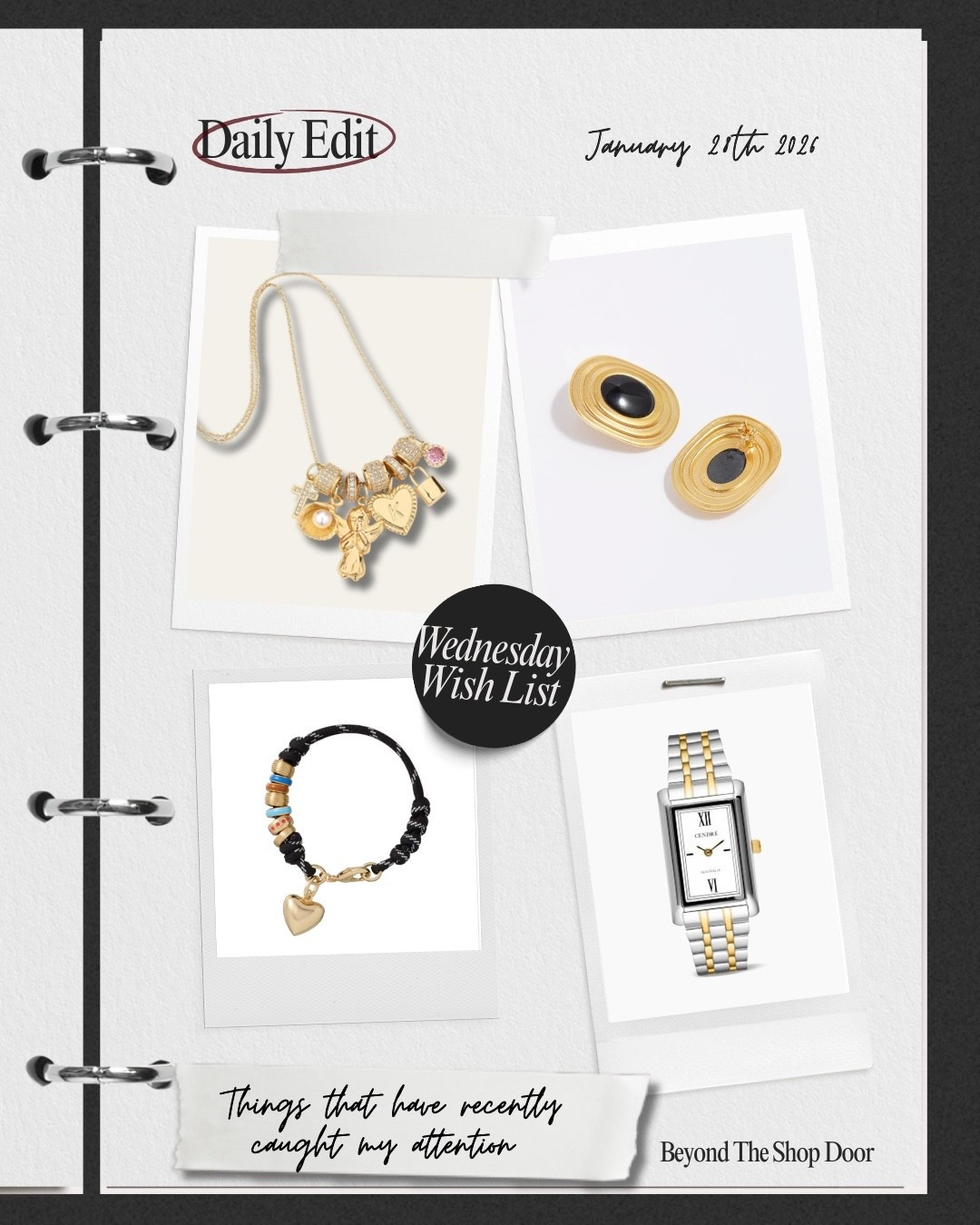 Wednesday Wishlist - Accessories and Jewellery that have caught my attention.

Soru Earrings | Cendre Watch | Roxanne Assoulin Cord Heart Bracelet | Coastal Caviar Charm Necklace 



#LTKOver40