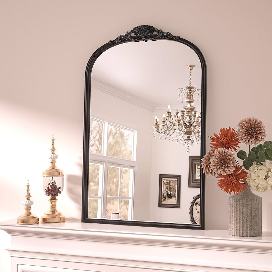 Keonjinn Antique Arch Mirror 20" x 30", Black Wall-mounted Mirror, Vintage Mirror with Metal Fram... | Amazon (US)