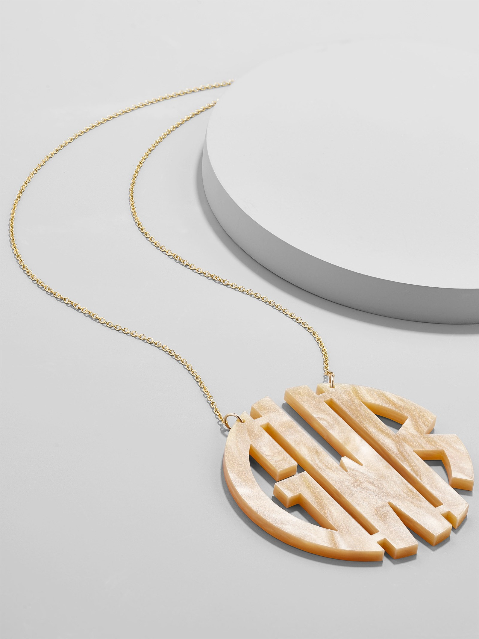 Extra Large Acrylic Block Monogram Necklace | BaubleBar (US)