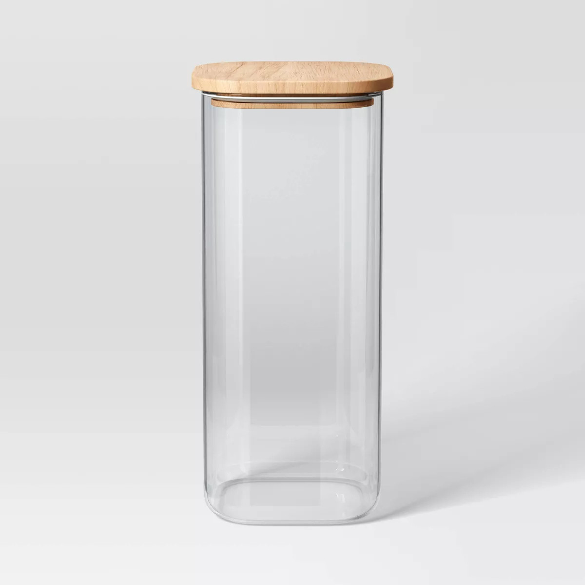 112oz Glass Square Food Storage Canister with Wood Lid - Threshold™: Glass Pantry Storage Jar, ... | Target
