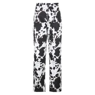Straight-Fit Cow Print Pants | YesStyle Global