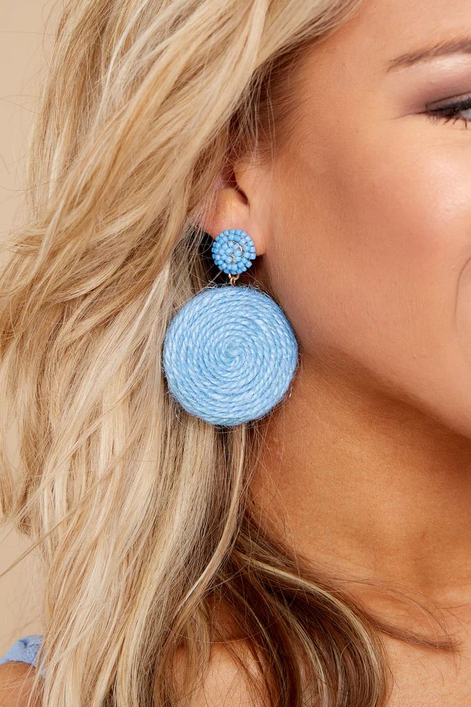 Around This Dusty Blue Earrings | Red Dress 