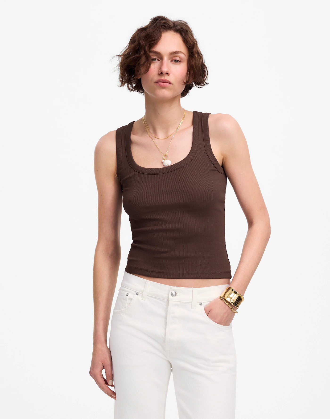 (Re)generative Cotton Ribbed Scoopneck Tank | Madewell | Madewell