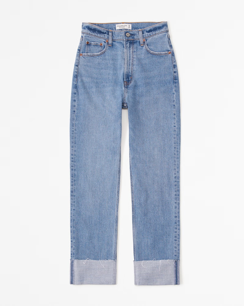 Ultra High Rise Ankle Straight Jean | Abercrombie & Fitch (US)