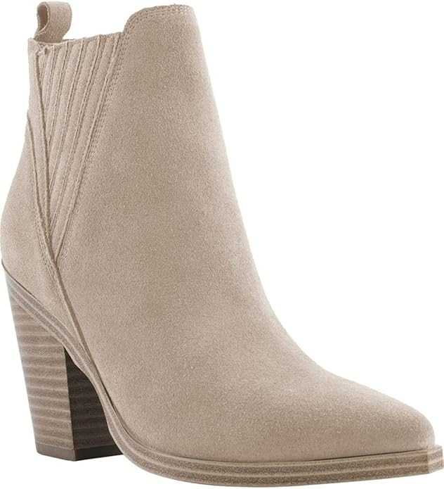 Chellysun Womens Pointed Toe Chelsea Ankle Boots Chunky Stacked Block Mid Heel Western Booties | Amazon (US)